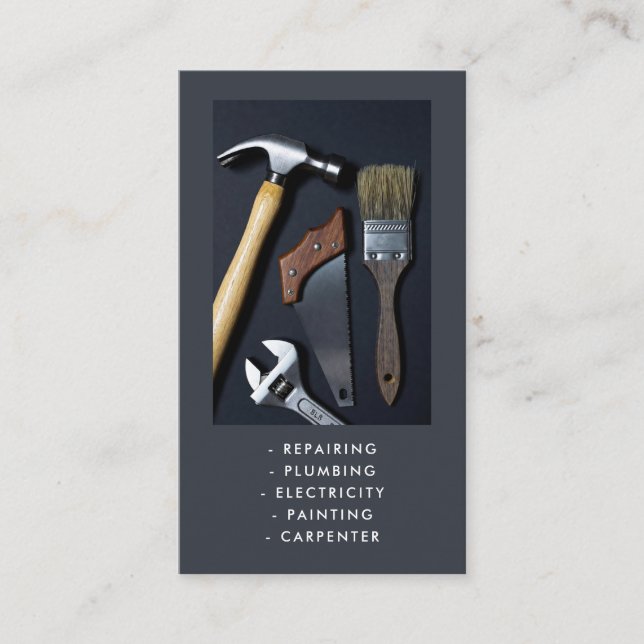 Cartão De Visita Business card for handyman home services (Frente)