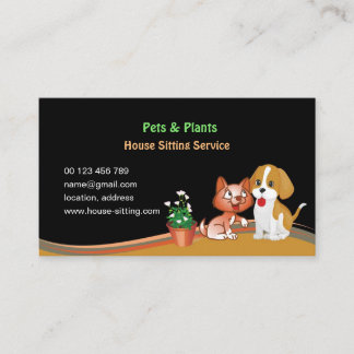 Cartão De Visita business card for Pet & Plants Sitting Service