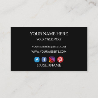 Cartão De Visita Business Card with Elegant White Typography