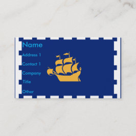 Cartão De Visita Business Card with Flag of Quebec City, Canada
