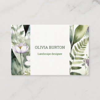 Cartão De Visita Business card with floral background and name