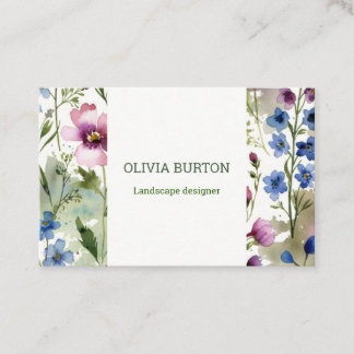 Cartão De Visita Business card with floral background and name