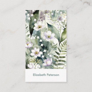 Cartão De Visita Business card with flower background