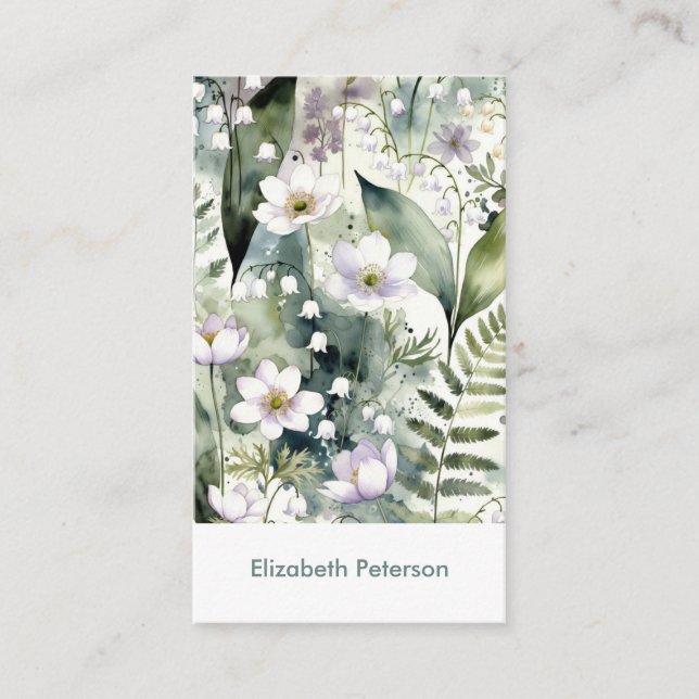 Cartão De Visita Business card with flower background (Frente)