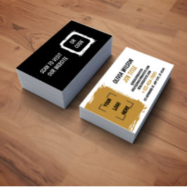 Cartão De Visita Business Card with QR Code | Black Modern Design