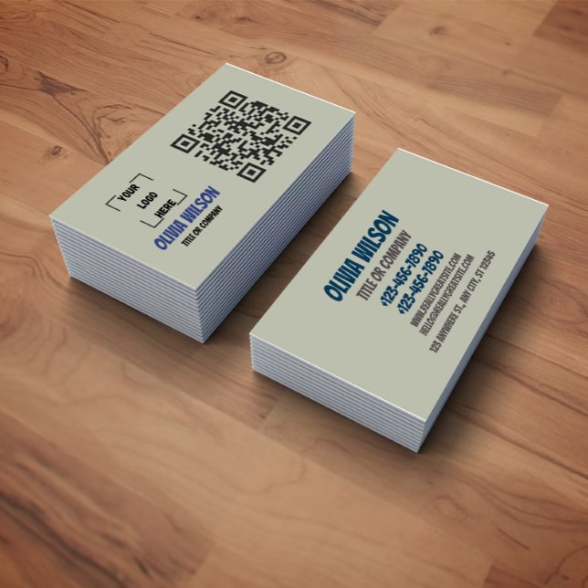 Cartão De Visita Business Card with QR Code |  Modern Design (Criador carregado)