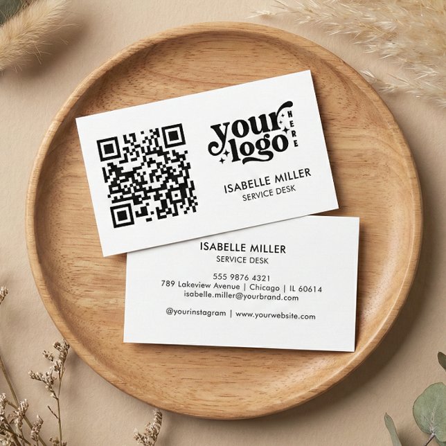 Cartão De Visita Business Card with QR Code | Simple Modern Design (Business Card with QR Code | Simple Modern Design)