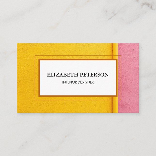Cartão De Visita Business card with textured background and paint (Frente)
