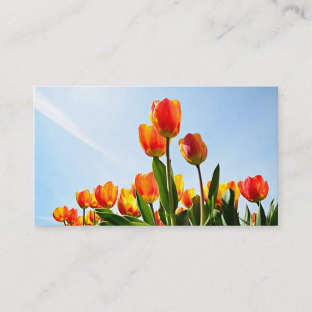 Cartão De Visita Business card with tulips (Frente)