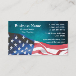 Cartão De Visita business card with waving American flag 26b