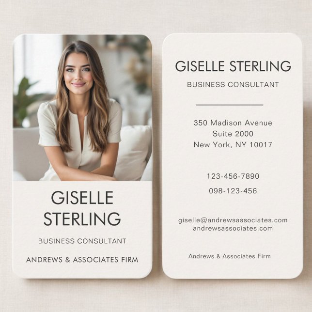 Cartão De Visita Business Consultant Professional Photo  (Criador carregado)