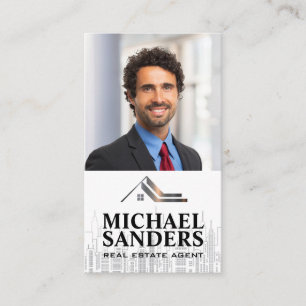 Cartão De Visita Business Man Logotipo Imobiliário Linha Skylin