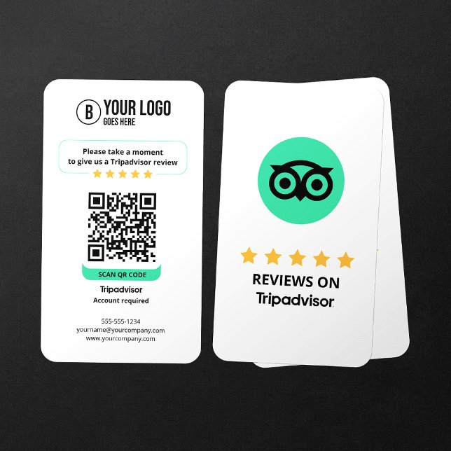 Cartão De Visita Business Review Link Tripadvisor Revisa o Código Q (Criador carregado)