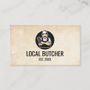 Cartão De Visita Butcher Segurando Cleaver