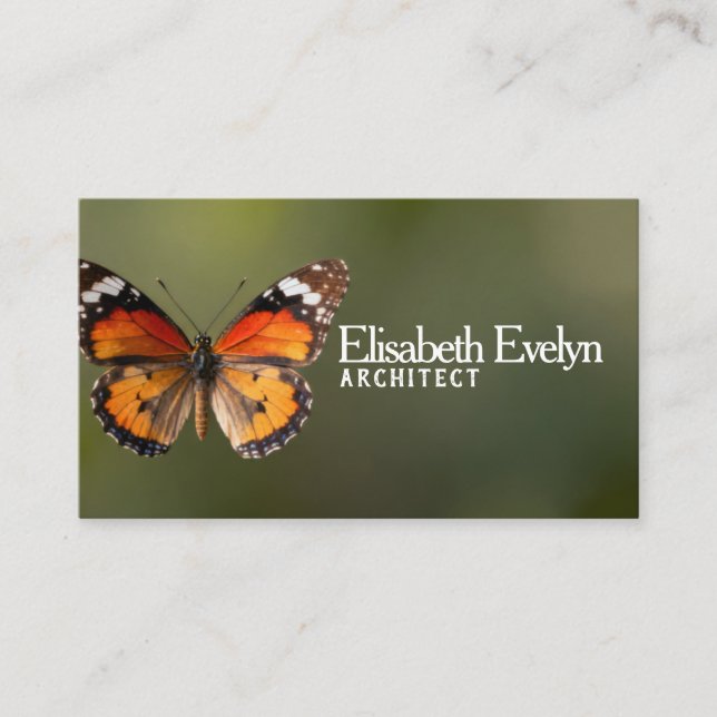 Cartão De Visita Butterfly Grace: Nature-Inspired Business Card (Frente)