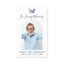 Butterfly Simple Photo Arch Memorial Prayer Card