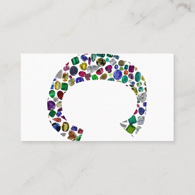 Cartão De Visita C Design inicial de gem (Verso)