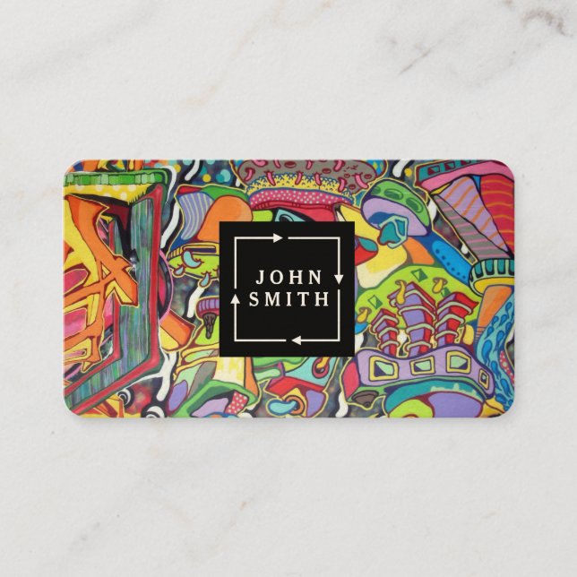 Cartão De Visita Ca comercial do Abstrato de Arte Legal do Grafite  (Frente)