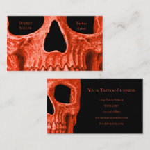 Cabeça Caveira Gótica Neon Orange Black Tatuagem C