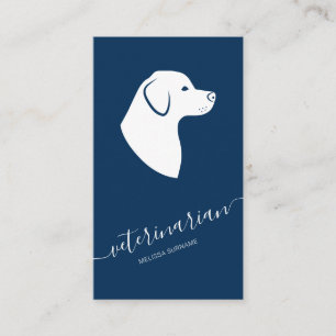 Cartão De Visita Cabeça de Cachorro Labrador Minimalista Veterinári