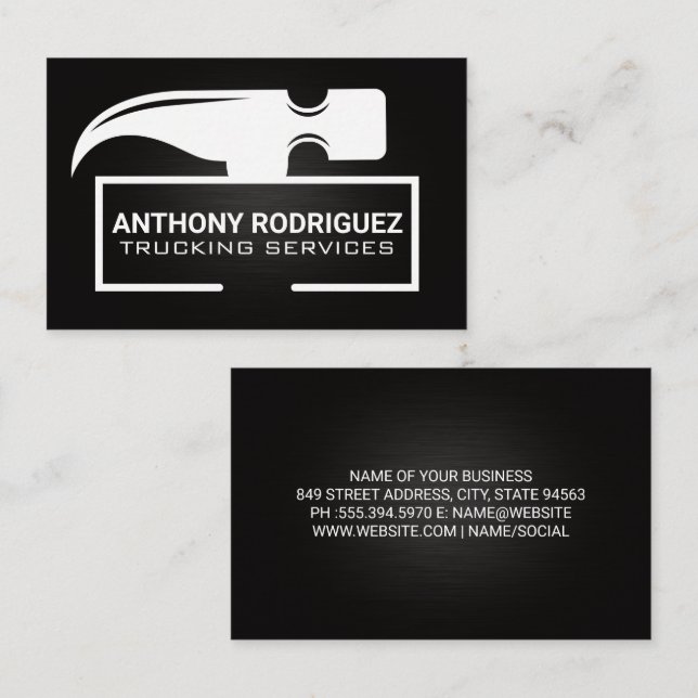 Cartão De Visita Cabeça de Hammer | Ferramentas de hardware (Frente/Verso)