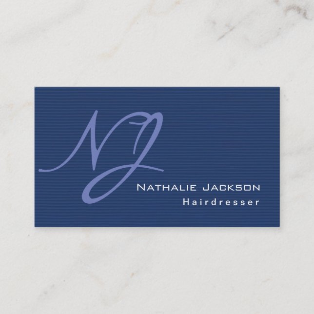 Cartão De Visita Cabeçalho Azul de Textura Azul de Na moda Moderno (Frente)