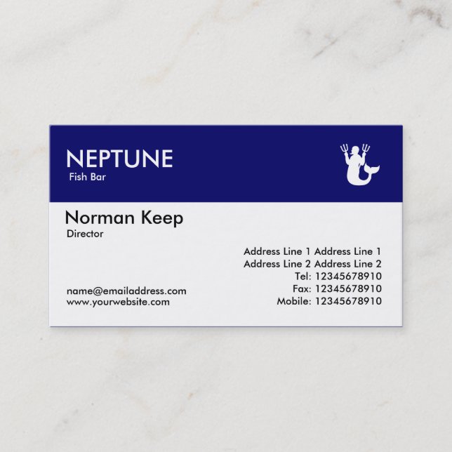 Cartão De Visita Cabeçalho Cor - Azul Escuro - Netuno (Frente)