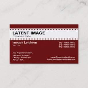 Cartão De Visita Cabeçalho da Faixa de Filmes - Branco com Ruby