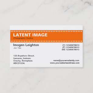 Cartão De Visita Cabeçalho da Faixa de Filmes - Laranja e Branco