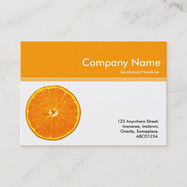 Cartão De Visita Cabeçalho de Cor III - Clementina - Laranja (Frente)