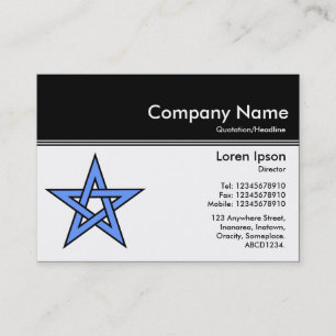 Cartão De Visita Cabeçalho de cor III v2 - Preto - Pentângulo azul