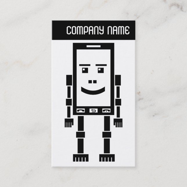 Cartão De Visita Cabeçalho V - RoboPhone - Preto (Frente)