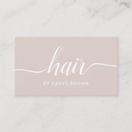 Cartão De Visita Cabeleireiro Champagne minimalista escrito à mão