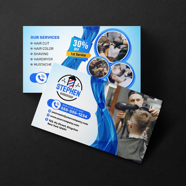 Cartão De Visita Cabeleireiro Compre de Barbeiro Capturante (Criador carregado)