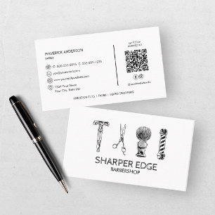 Cartão De Visita Cabeleireiro de Cabeleireira de Barbearia Vintage