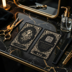 Cartão De Visita Cabeleireiro de Luxo   Vintage Celestial Salon