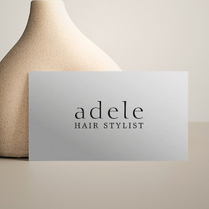 Cartão De Visita Cabeleireiro de prata do falso elegante mínimo