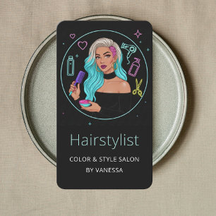 Cartão De Visita Cabeleireiro Elegante Colorista Estilista