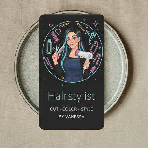Cartão De Visita Cabeleireiro Elegante Hairdresser Colorista Modern