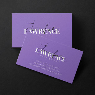 Cartão De Visita Cabeleireiro Elegante Minimalista Roxo Tendência