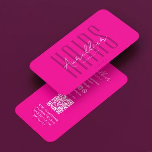 Cartão De Visita Cabeleireiro Elegante Rosa Francês Rosa Fundo