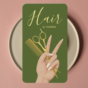 Cartão De Visita Cabeleireiro Elegante Salão de Cabelo Estiloso