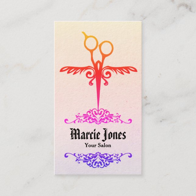 Cartão De Visita cabeleireiro estilista rouba tribal vintado (Frente)