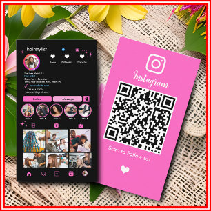 Cartão De Visita Cabeleireiro Instagram Salão Moderno Chic Código Q