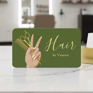 Cartão De Visita Cabeleireiro Luxuoso Estilista de Cabelo Moderno V