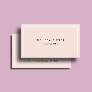 Cartão De Visita Cabeleireiro Salão Luxo Minimalista Rosa Minimalis