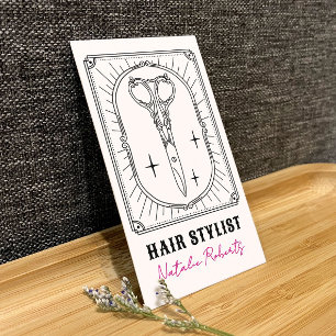 Cartão De Visita Cabeleireiro Tesoura Fofa Doodle Foto Personalizad