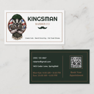 Cartão De Visita Cabeleireiro Vintage Código QR Personalizado da