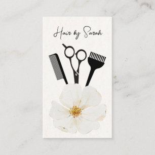 Cartão De Visita cabeleireiro vintage flor penteado penteado