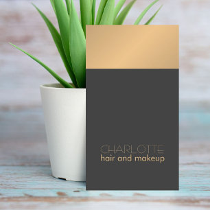 Cartão De Visita Cabelo cinzento de cobre chique moderno e